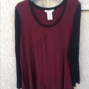 Plus Size Red & Black Philosophy Top